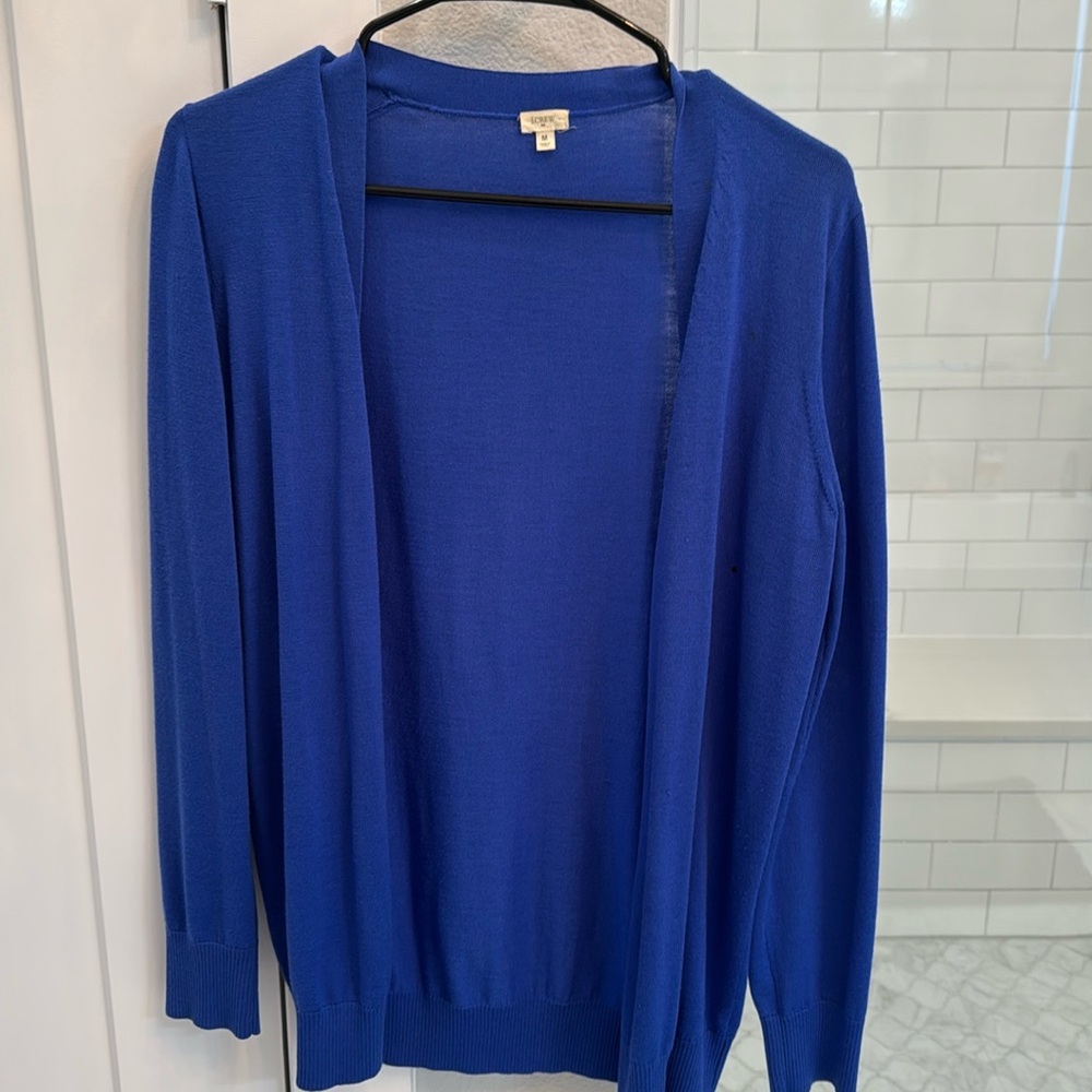Electric blue button up cardigan - J Crew